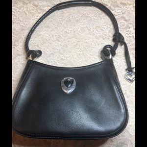 Brighton Small Black Handbag with Silver Accents